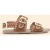ICode Camel Leather Velour Embroidered Flat Sandals Camel