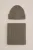 WE Fashion – Heren set van beanie en sjaal – Regular fit – Lichtgrijs –