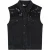 The Kooples Sleeveless Denim Jacket With Black Rhinestones Black Washed