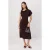 TRENDYOLMİLLA Dames Bruin Effen Midi Kort Bodycon Jurken