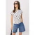 TRENDYOLMİLLA Dames Ecru Stippen Kort Getailleerd T-shirts