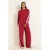 CLAUDIA BY CLAUDIA STRÄTER wide leg casual broek – rood/wit