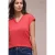 Street One Dames Shirt met overhangende schouders en V-hals in Rood