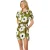 AX Paris Mini-avondjurk voor dames met bloemenprint, van polyester en met plooien aan de zijkant (Olijf)