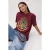 TRENDYOLMİLLA Dames Bordeaux Grafisch Lang Oversized T-shirts