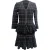 Alexander McQueen gestreept peplum vest en midi-rok set in zwarte viscose