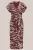 WE Fashion – Dames midi jersey jurk met print – Donkerrood – Viscose –