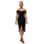 Drapée Schouder Midi Corset Velours Jurk Dames Goddiva