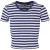 Urban Classics Dames gestreept kort t-shirt
