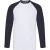 Fruit of the Loom Heren Contrast Honkbal T-shirt met lange mouwen (Witte/diepe marine)