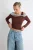 TRENDYOLMİLLA Dames Bruin Colorblock Lang Getailleerd Blouses