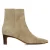 Manfield – Dames – Beige suède enkellaarsjes met hak –
