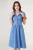 Denim Midi-jurk met Shirtkraag en Knopenluiting