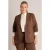 Yest Curve regular fit gestreepte blazer Plus Size – bruin