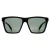 Alexander McQueen AM0352S 002 glanzend zwart en zilver groen grijs zonnebril