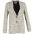 Victoria Beckham Enkelvoudig Gelaagd Blazer in Beige Katoen Tweed
