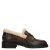 Manfield – Dames – Bruine leren teddy loafers –