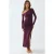 Asymmetrische Kraag Maxi Jurk met Splits