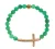 Nialaya Jade Steen Gouden CZ Kruis 925 Zilveren Armband