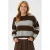 Saint Tropez gebreide gestreepte trui met wol – bruin/grijs