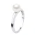 Ring – Wit Goud – Echte Cultuurzoetwaterparel Rond 6-7 mm