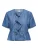 Only Blouse Onlbea Ss Bow Dnm Shirt Bj 15344257 Medium Blue Denim Dames