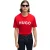 Hugo Heren-T-shirt met Dulivio-logo in contrasterende kleuren (Rood, Wit)