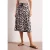 Street One Dames Midi-rok met elastische tailleband en print in Beige