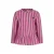 B.Nosy aansluitende gestreepte longsleeve met ruches – paars/koraalrood/bruin