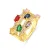 Luxenter ring in metaallegering en multicolor zirkonia, afgewerkt in 18 karaat geelgoud – Rieu