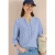 Cecil Dames Tuniek met 3/4 mouwen en gestreept patroon in Blauw