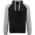 Roly Badet tweekleurige uniseks volwassen hoodie (Zwart/Heather Grijs)