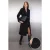 TRENDYOLMİLLA Dames Zwart Gestreept Lang Regular fit Jassen