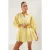 TRENDYOLMİLLA Dames Geel Effen Extra Kort / Super Mini Driekwart mouw Strandkleding Skater Strandjurken