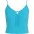 Geribbelde gebreide camisole top met strikdetail aan de voorkant in lichtblauw