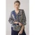 Summum Woman Gilet Block Print Navy Noir