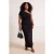 Trendyol Curve Dames Zwart Effen Maxi Mouwloos Casual Recht Grote maten Jurk