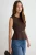 TRENDYOLMİLLA Dames Bruin Effen Mouwloos Regular fit Blouses