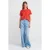 Hoge taille wijde pijpen katoenen denim jeans