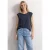 Shirt met afhangende schouders en elastische zoom