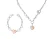 Orphelia Dames 925 Zilver Set: Ketting + Armband – Zilver/Roze SET-049