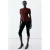 Mango gebreide top met peplum – donkerrood