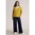 White Stuff Textured V Neck Jumper Mid Chartreuse