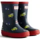 Hunter Kids First Construction Print Laars Rubber Jongens Hunter Navy/Militair Rood Wellingtonlaarzen