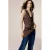 Mango gebloemde jacquard top – bruin