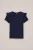 WE Fashion – Meisjes T-shirt met ruches – Slim Fit – Marineblauw – Biologisch katoen –