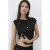 Mango top met pailletten – zwart