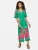 love & roses Jurk  lichtblauw / groen / fuchsia / lichtrood