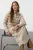 Trendyol Modest Dames Beige Gestreept Maxi Lang Casual Recht Modest Jurken