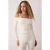 TRENDYOLMİLLA Dames Ecru Effen Lang Getailleerd Blouses